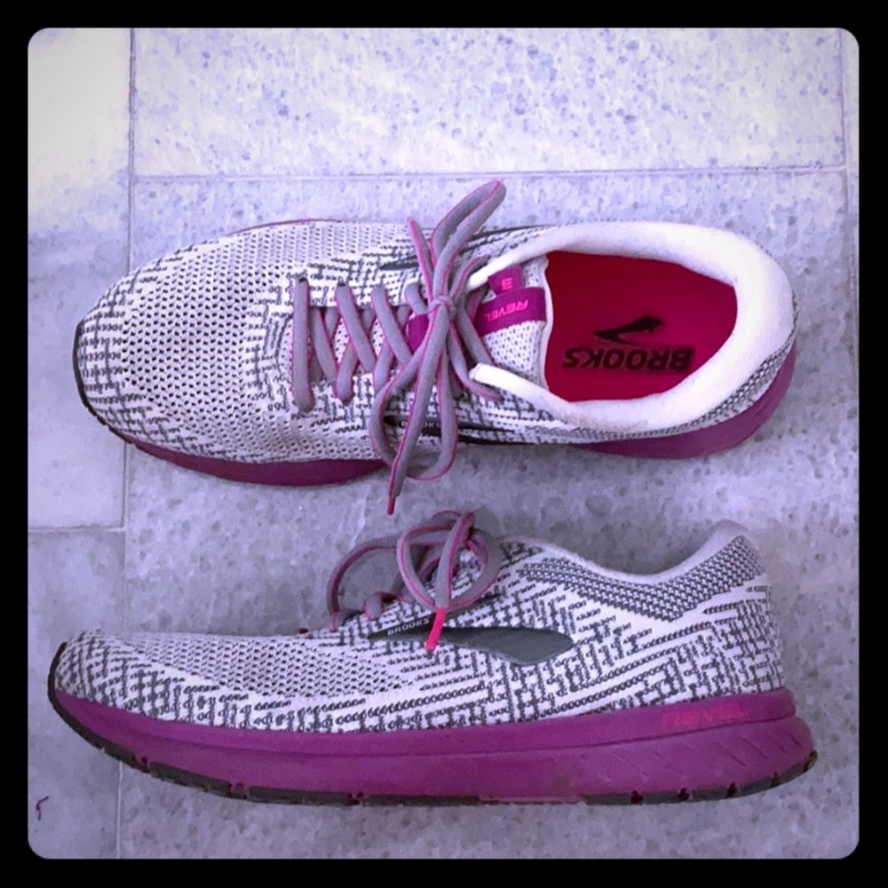 Brooks Athletic Shoes in Pink and Gray